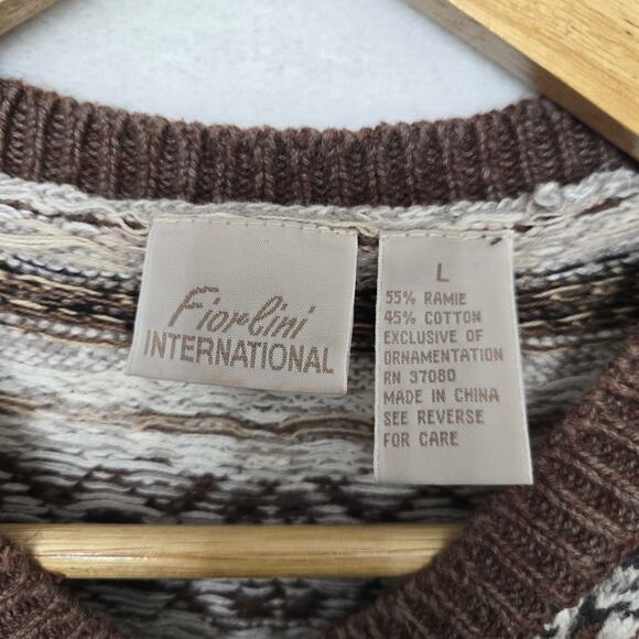Fiorlini Womens Vintage 90s Fair Isle Preppy British Countryside Sweater Vest L - Picture 6 of 9